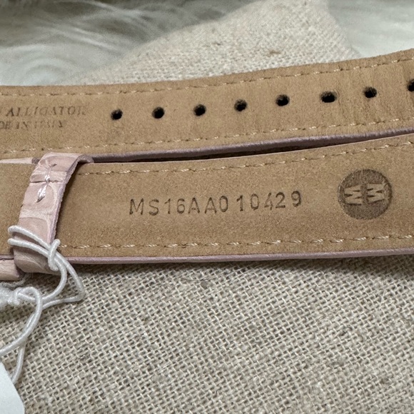 NEW wTags Michele 16MM Alligator Leather Watch Band in Blush - Picture 4 of 7